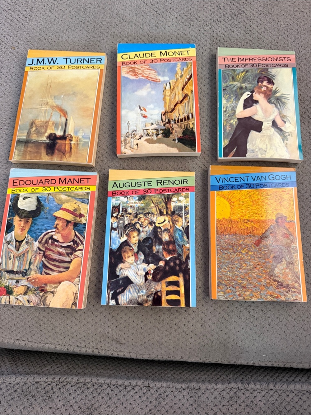 Classic Impressionist Postcard Book Set - Multicolor lot of 6 NEW